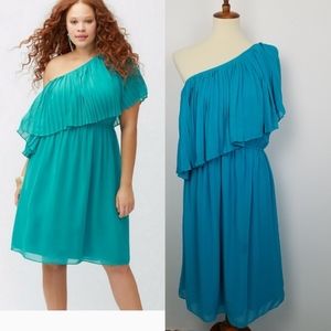 Lane Bryant Turquoise Teal One Shoulder Dress